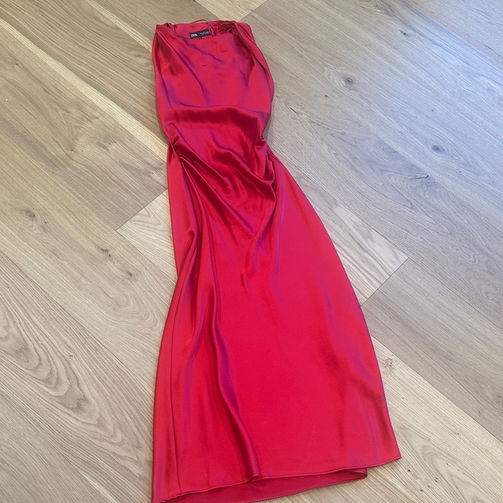 Zara Vibrant Red Midi Dress